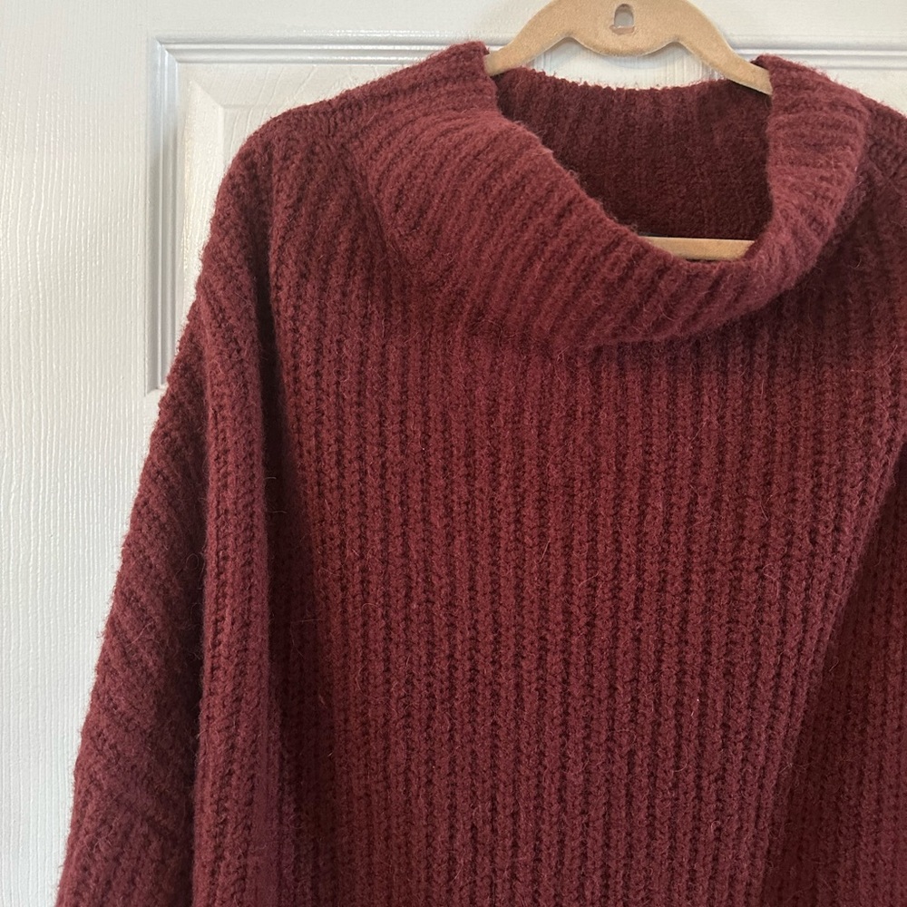 Maeve Anthroplogy Burgundy Sweater - Picture 3 of 7